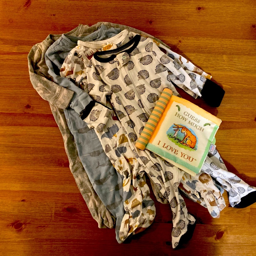 3-6 month cotton zip up sleeper lot